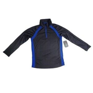 BCG black blue boys quarter zip training pullover sz XS